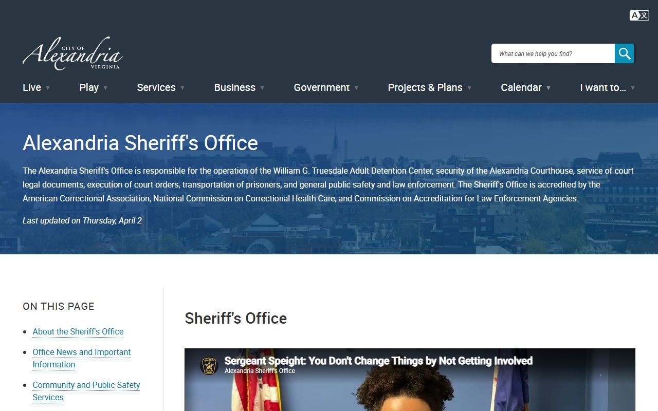 Alexandria Sheriff site for Alexandria recent bookings