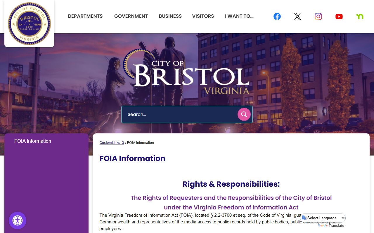 Bristol FOIA page for Bristol recent bookings