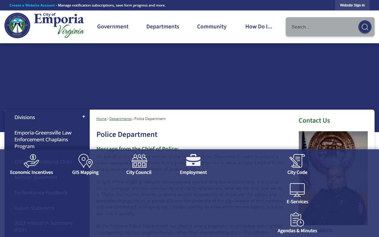 Emporia Police Department site for Emporia recent bookings