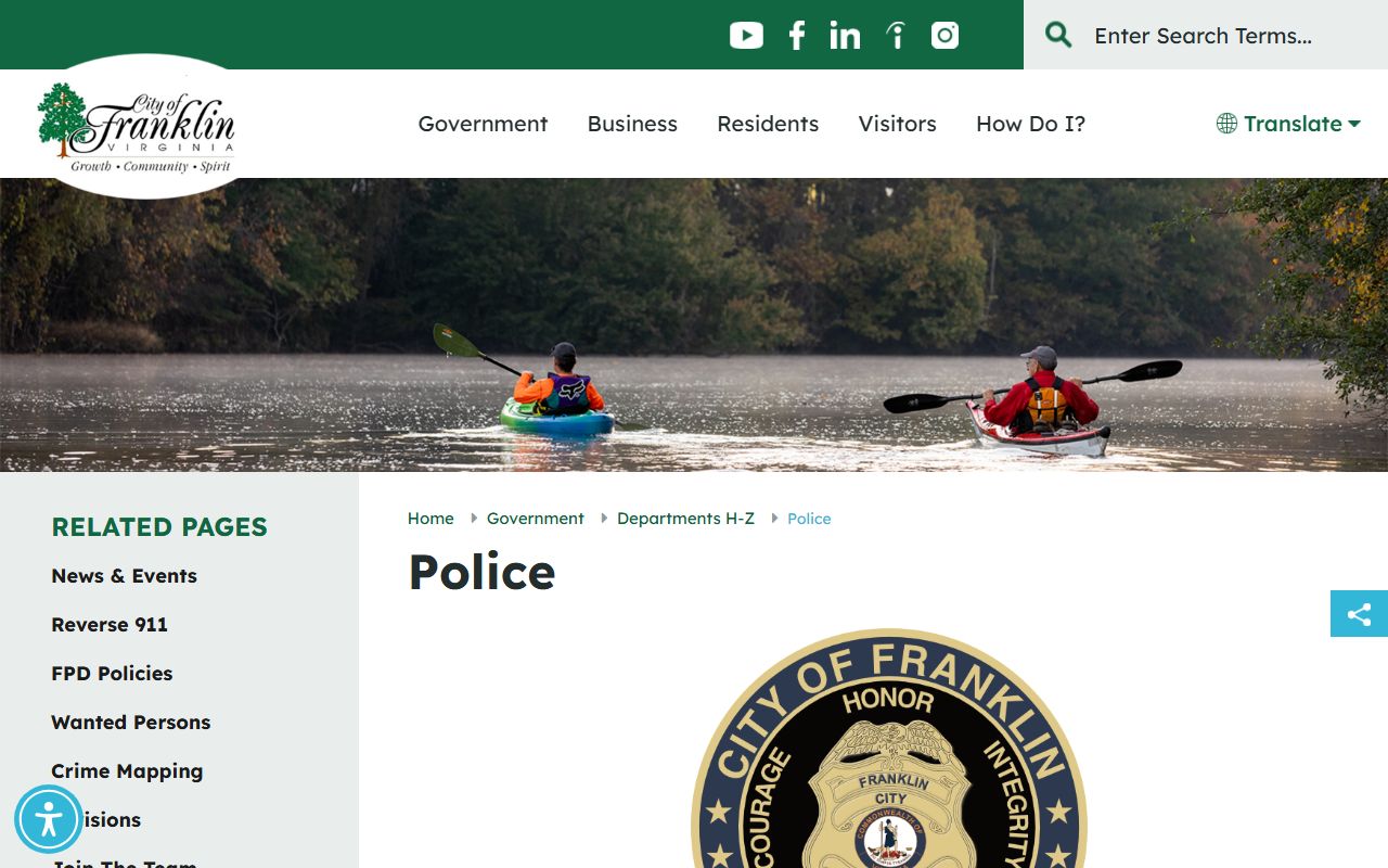 Franklin Police Department site for Franklin recent bookings