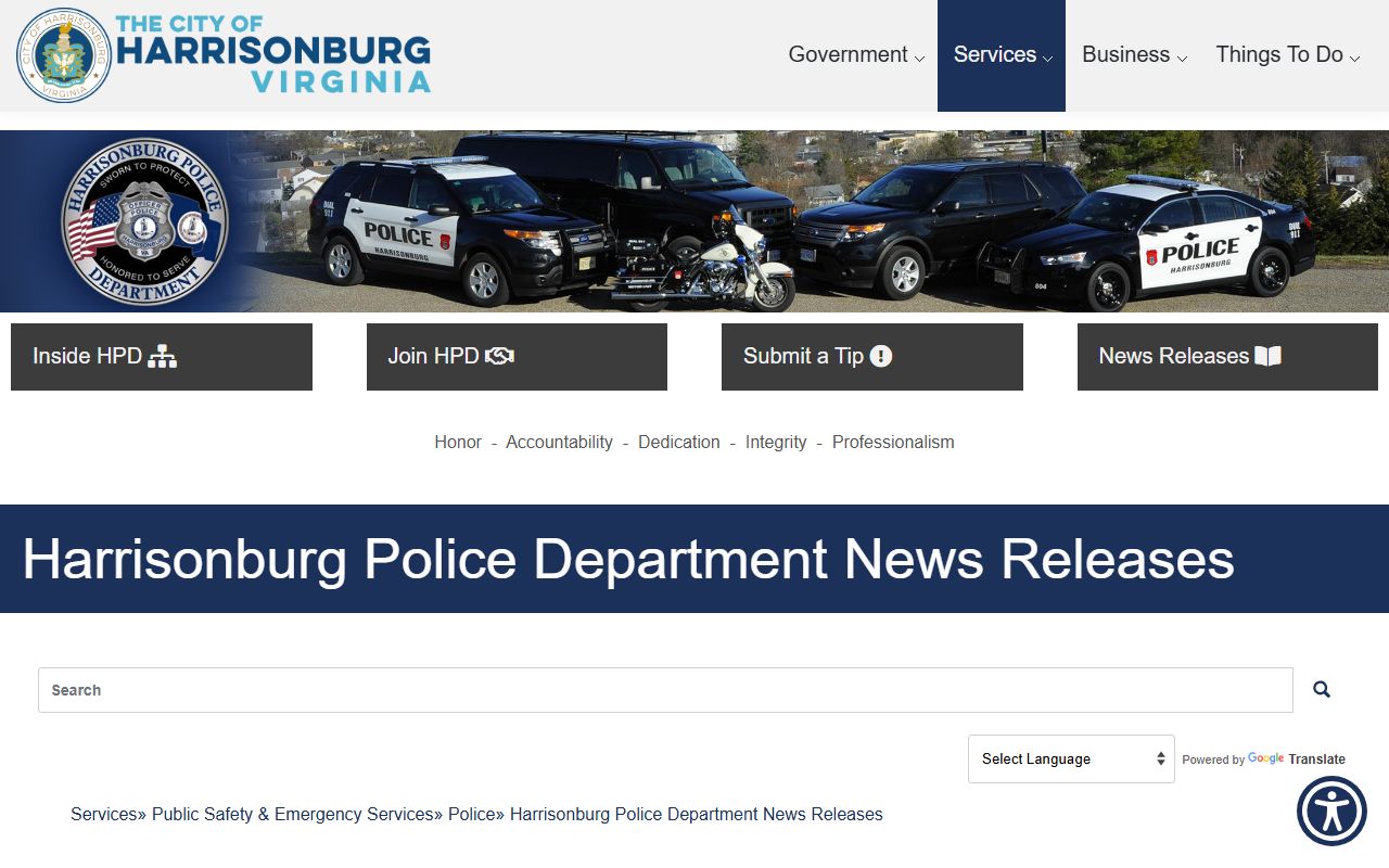 Harrisonburg Police Department news releases for Harrisonburg recent bookings