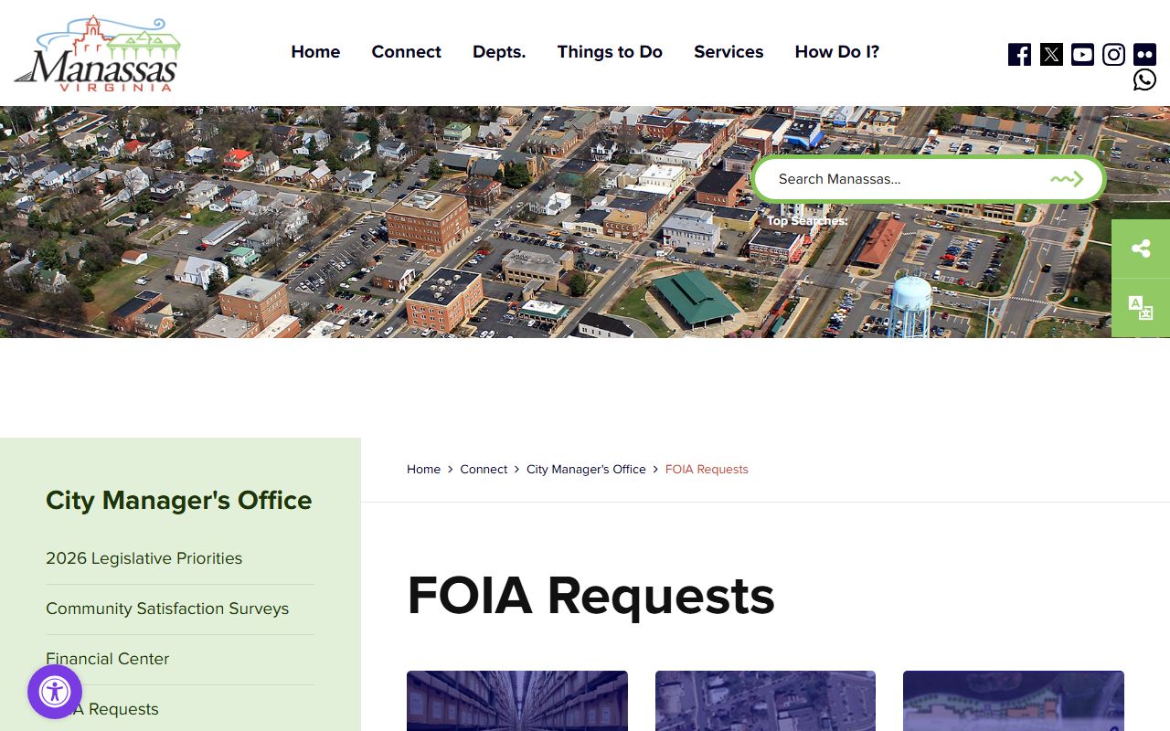 Manassas Police Department FOIA page for Manassas recent bookings