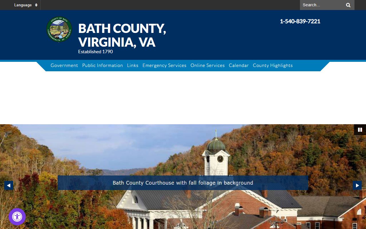 Bath County recent bookings page on the Bath County Sheriff Office site