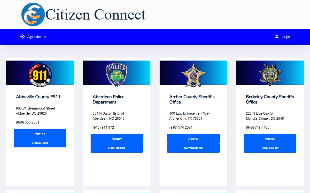 Botetourt County recent bookings on the Citizen Connect portal page
