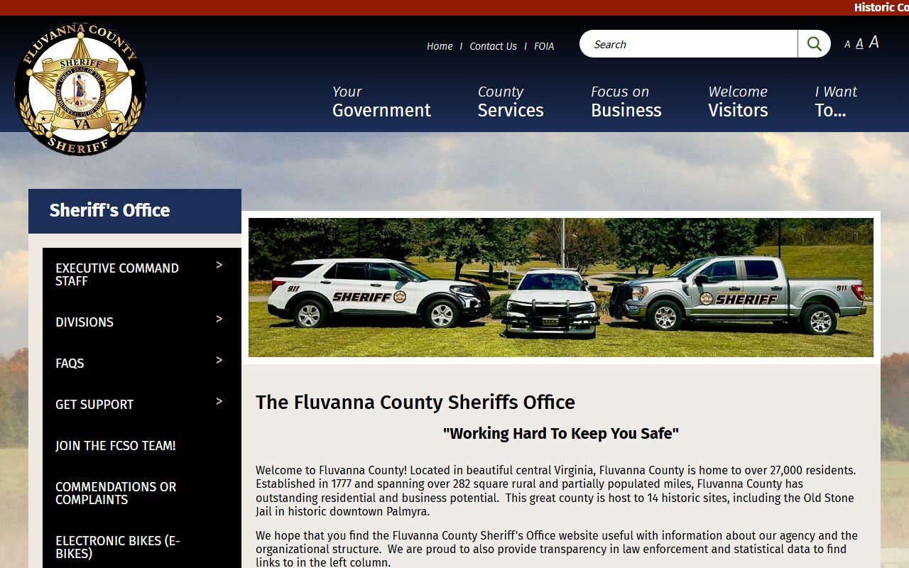 Fluvanna County recent bookings page on the Fluvanna County Sheriff site