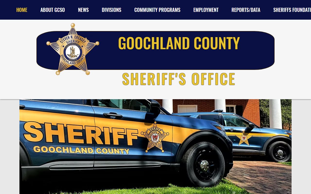 Goochland County recent bookings page on the Goochland County Sheriff site