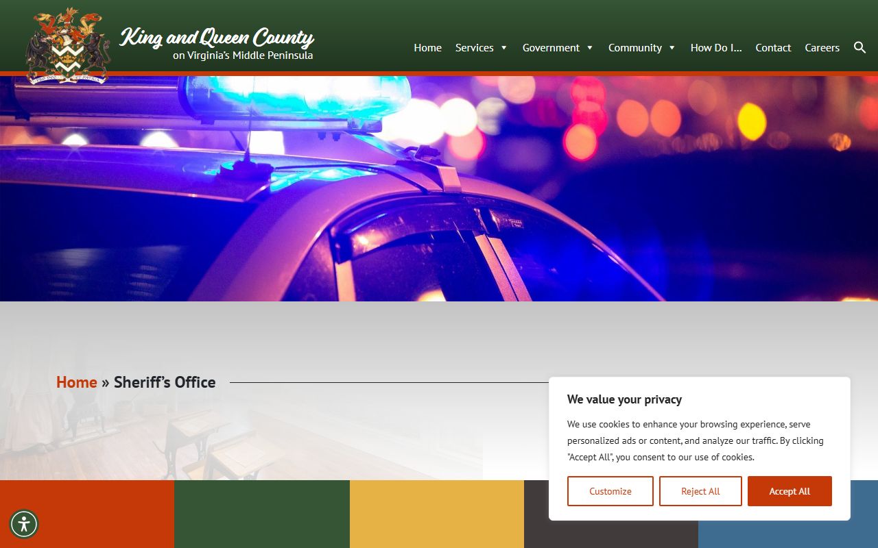 King and Queen County recent bookings page on the King and Queen County Sheriff site