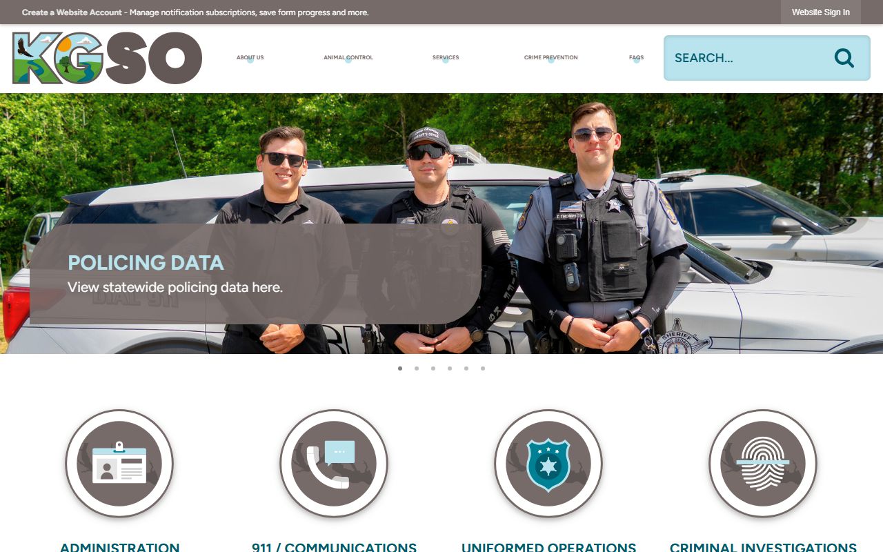 King George County recent bookings page on the King George County Sheriff site