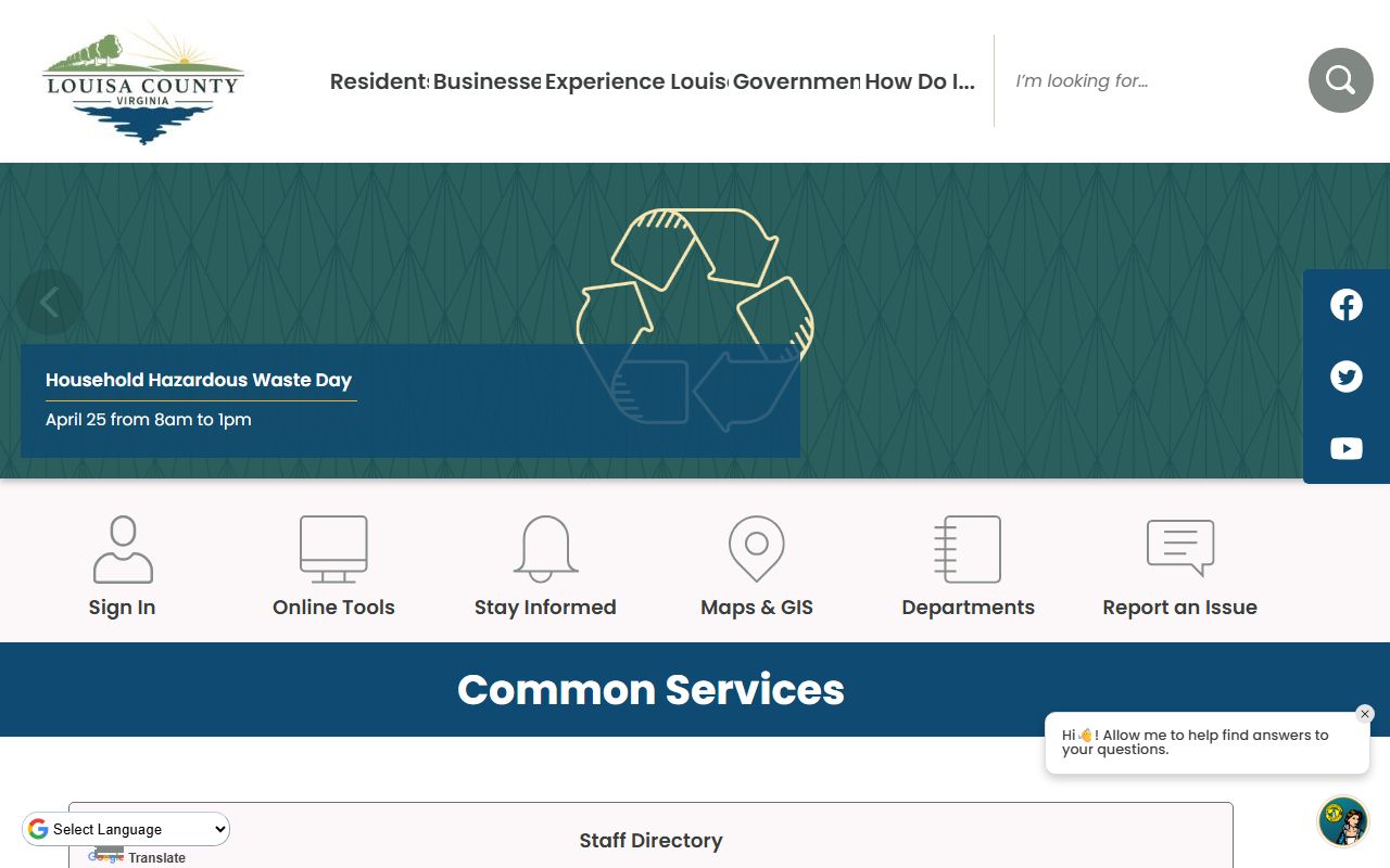 Louisa County recent bookings page on the Louisa County Government site
