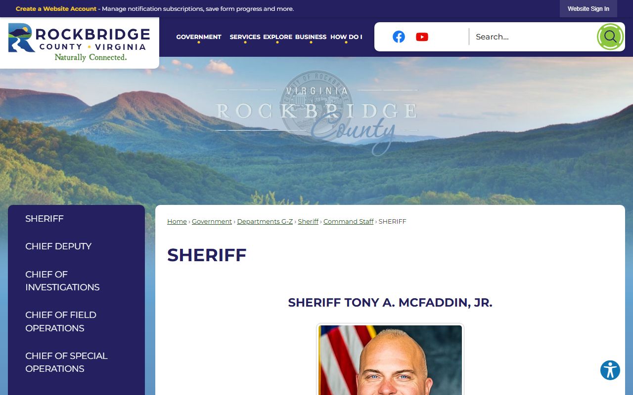 Rockbridge County recent bookings page on the Rockbridge County Sheriff Office site