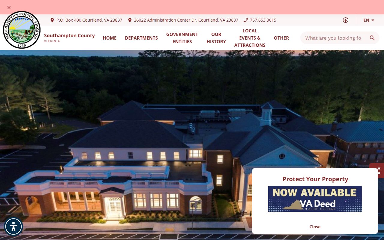 Southampton County recent bookings page on the Southampton County Sheriff Office site