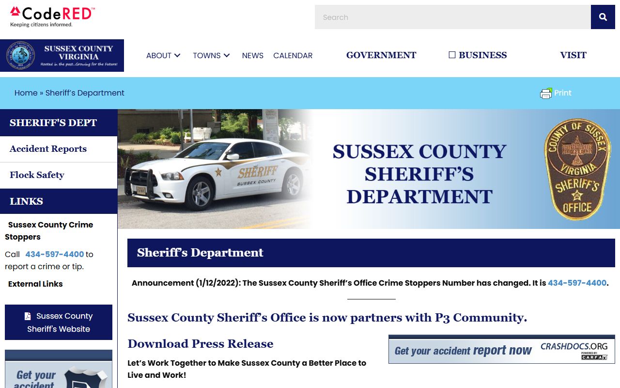 Sussex County recent bookings page on the Sussex County Sheriff site