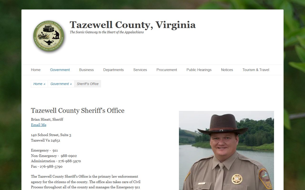 Tazewell County recent bookings page on the Tazewell County Sheriff site