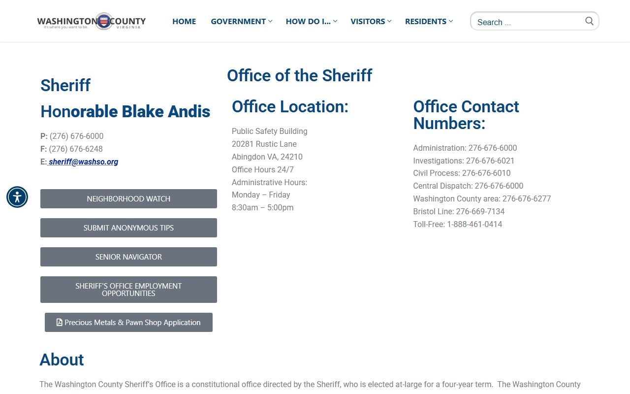 Washington County recent bookings page on the Washington County Sheriff Office site