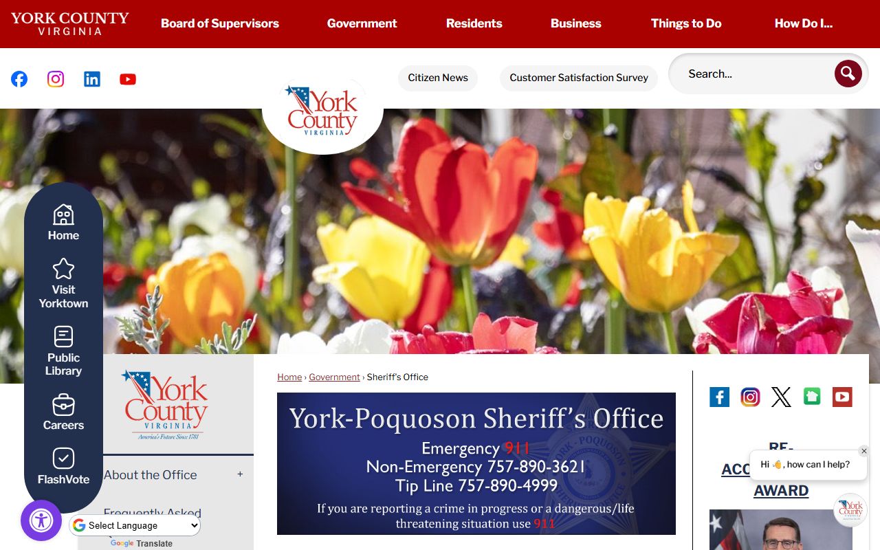 York County recent bookings page on the York County Sheriff Office site
