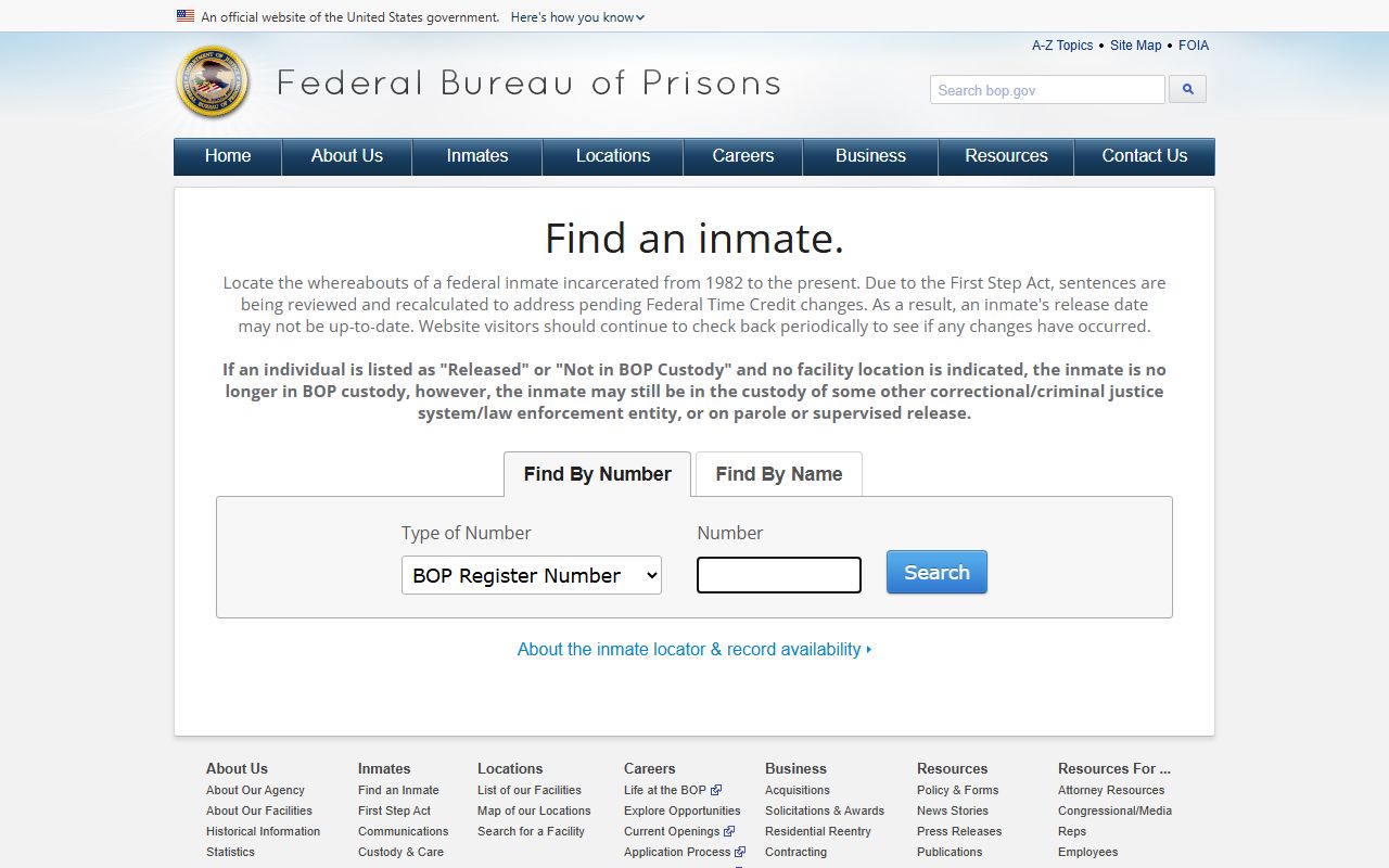 Federal Bureau of Prisons inmate locator for Virginia recent bookings